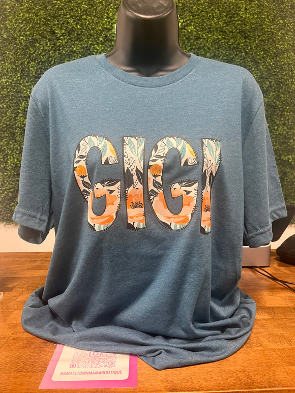 GIGI Blue Floral Tee