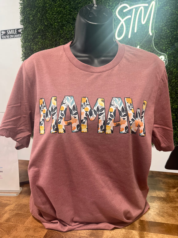 MAMAW Pink Floral Tee