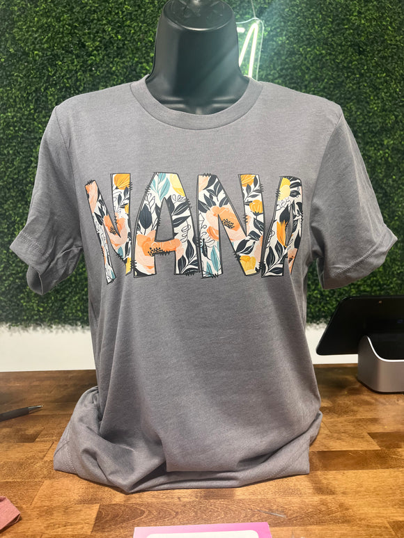 NANA grey Floral Tee