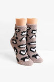 Leopard Print Soft Women Fuzzy Socks