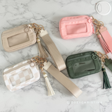 Tassel Zipper Wristlet Wallet with Clear ID Slot