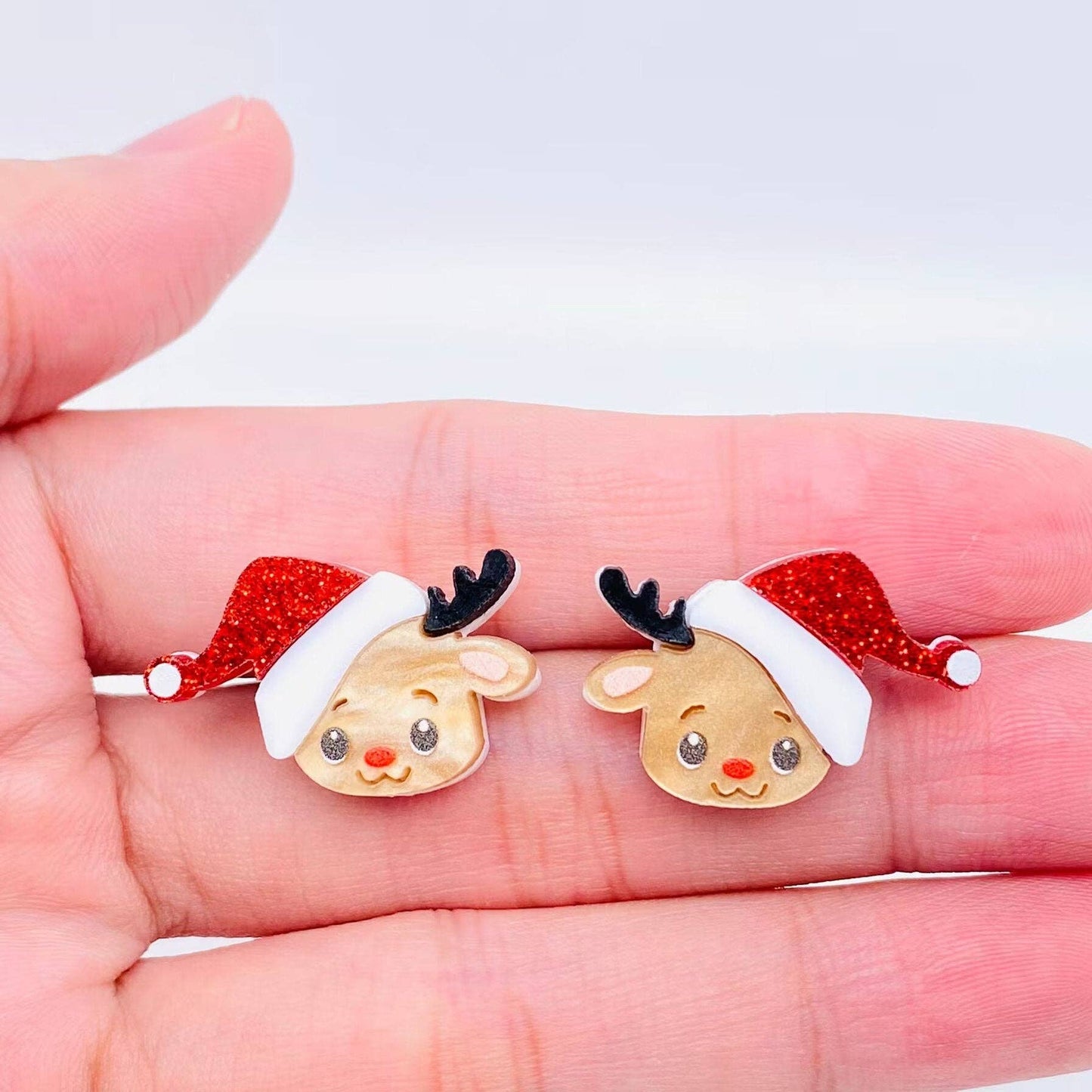 Christmas Acrylic Cute Elk Ear Studs