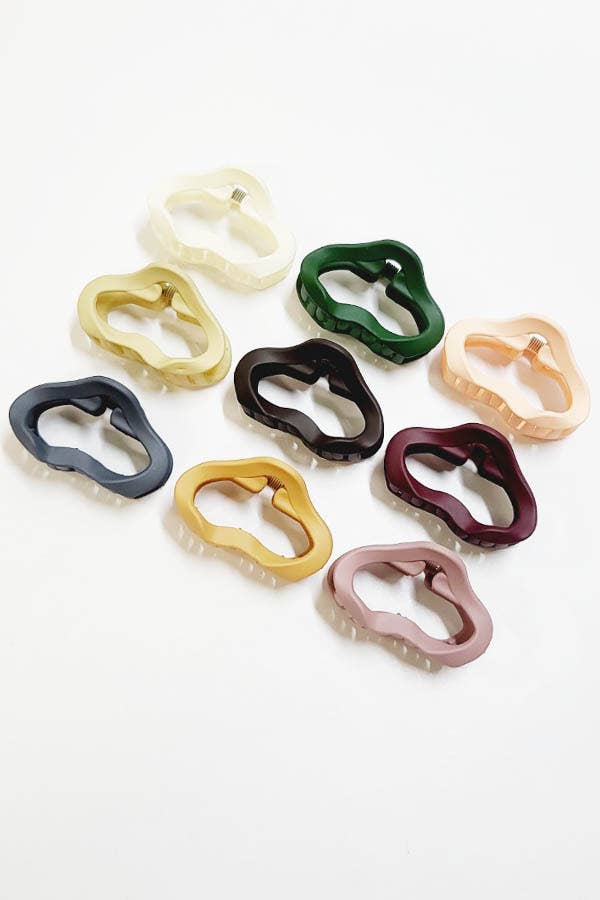 3 pcs Matte Color Hair Claw Clip Set