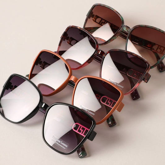 Thin Multicolored Frame Large Lenses Sunglasses