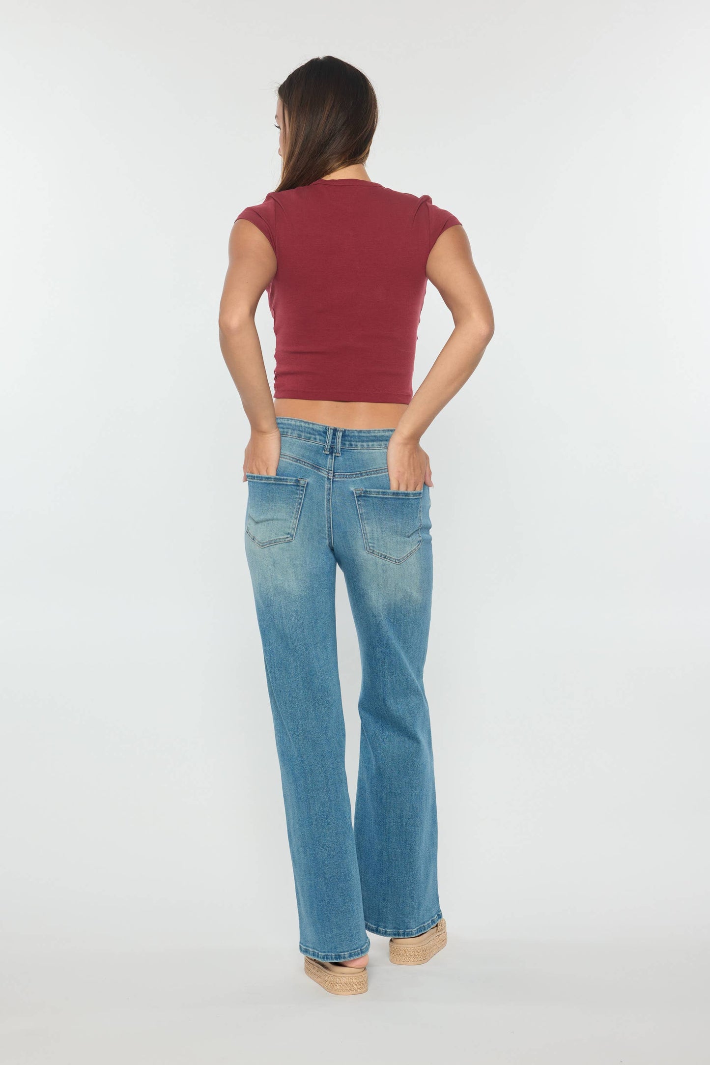 High Rise Wide Leg Jeans-Medium
