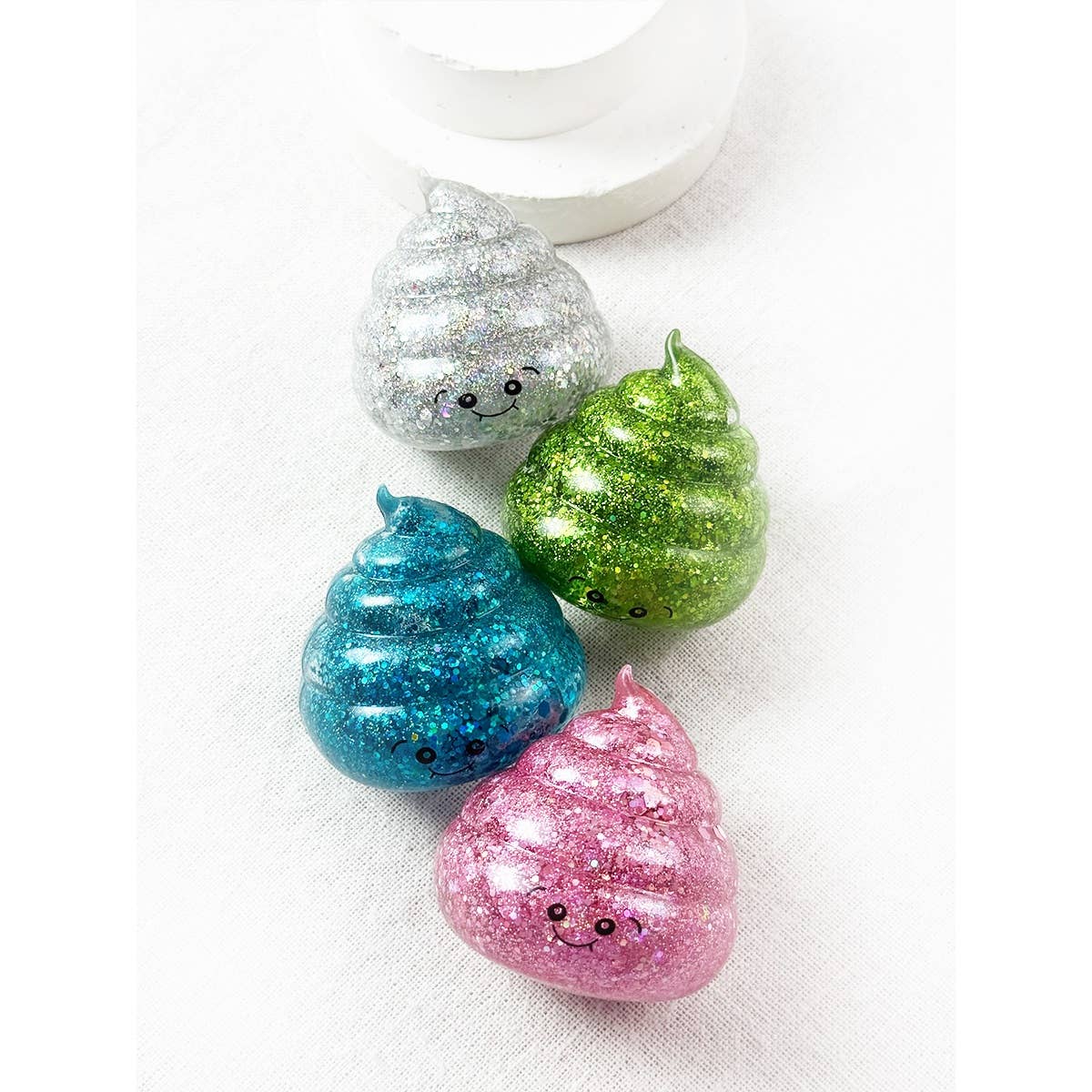 Maltose Fun Glittered Poop Shaped Squishy Toy
