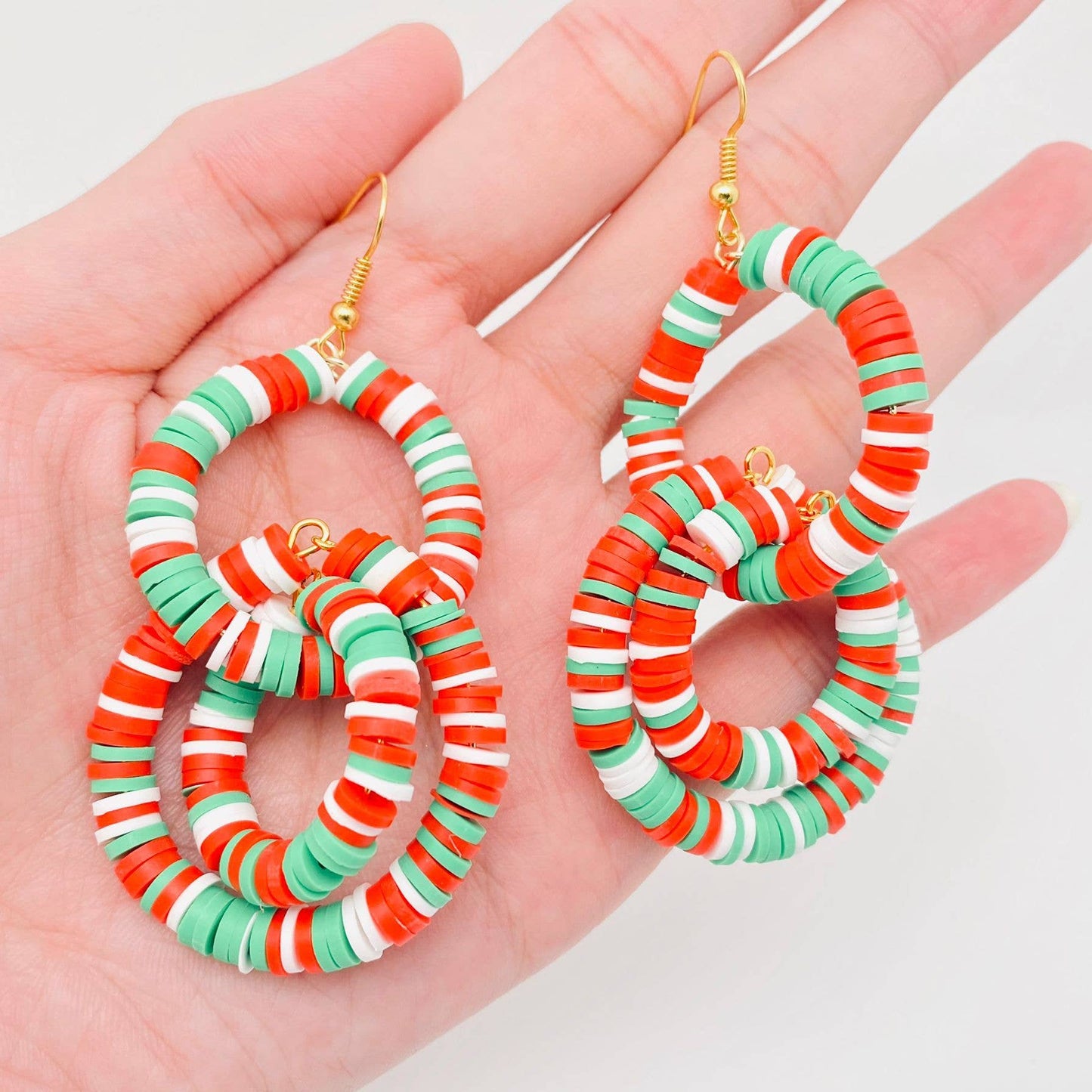 Christmas Jewelry 3-Colors Polymer Clay Pendant Earrings