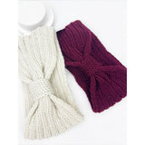 Solid Knit Winter Bow Headband