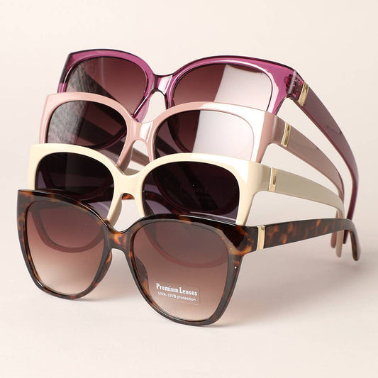 One Tone Designed Frame Casual Sunglasses