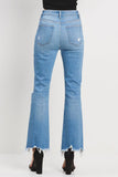 Crop Flare with Knee Distressed jeans