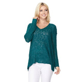 V Neck Long Sleeve Top Loose Pullover lightweight Sweater