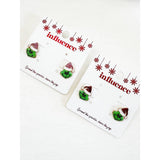 Green Monster Santa Earrings