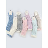 Cable Knit Pattern Two Tone Cozy Socks