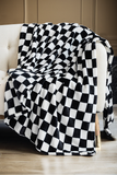 Checkerboard Print Soft Throw Blanket-Green