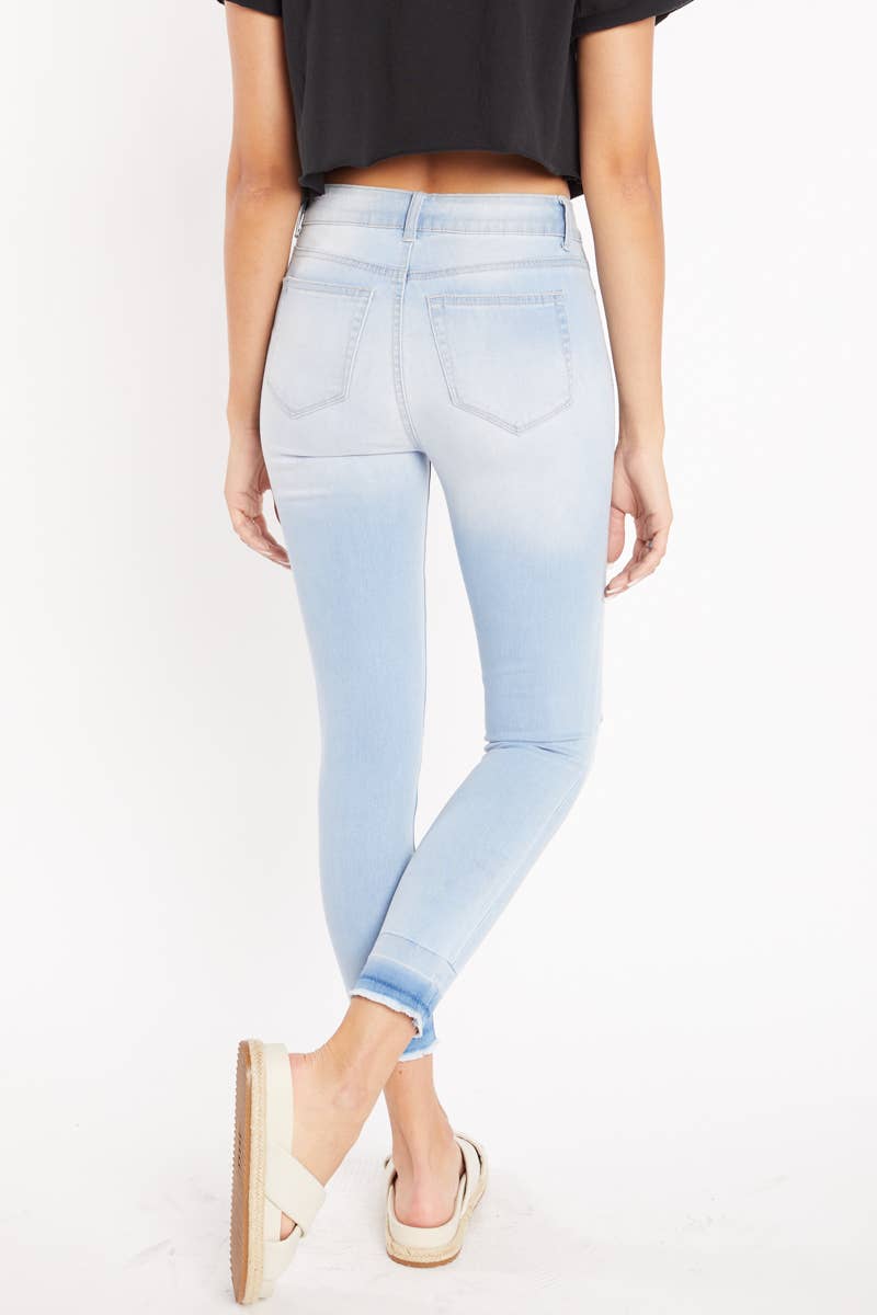 High Rise Distressed Ankle Skinny Jeans