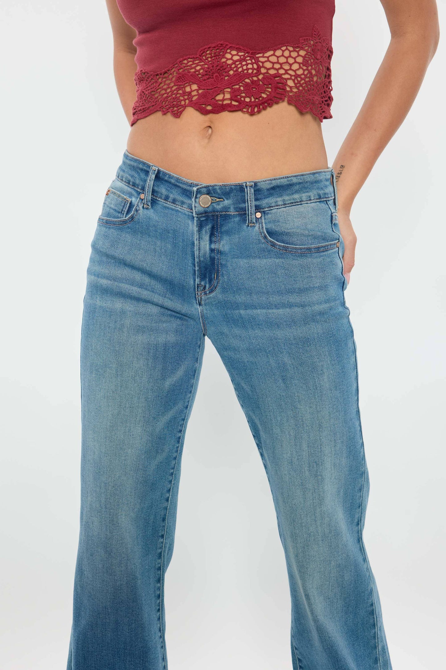 High Rise Wide Leg Jeans-Medium