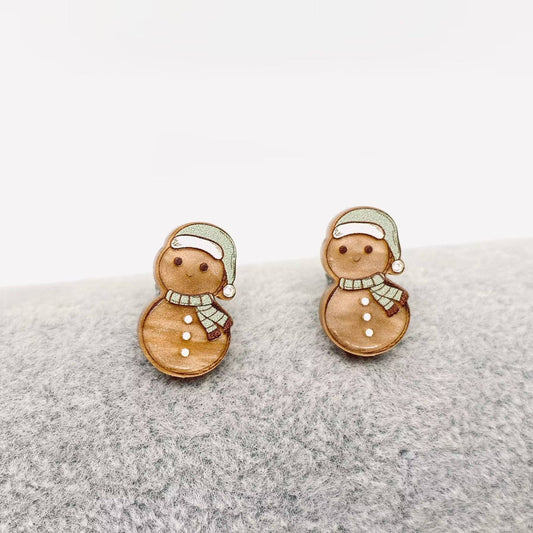 Christmas Tree,Gingerbread Man,Snowman,Crutches Ear Studs