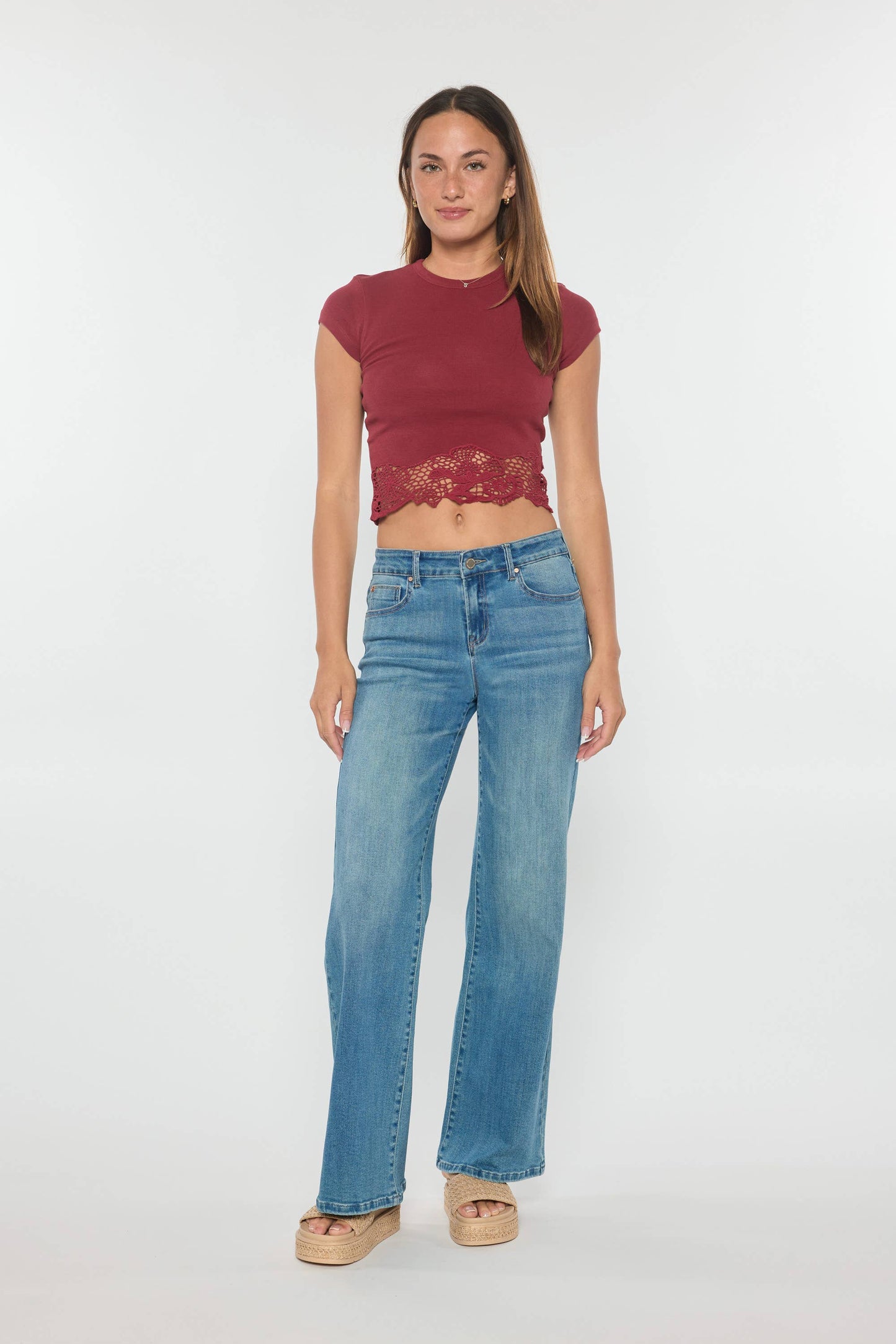 High Rise Wide Leg Jeans-Medium