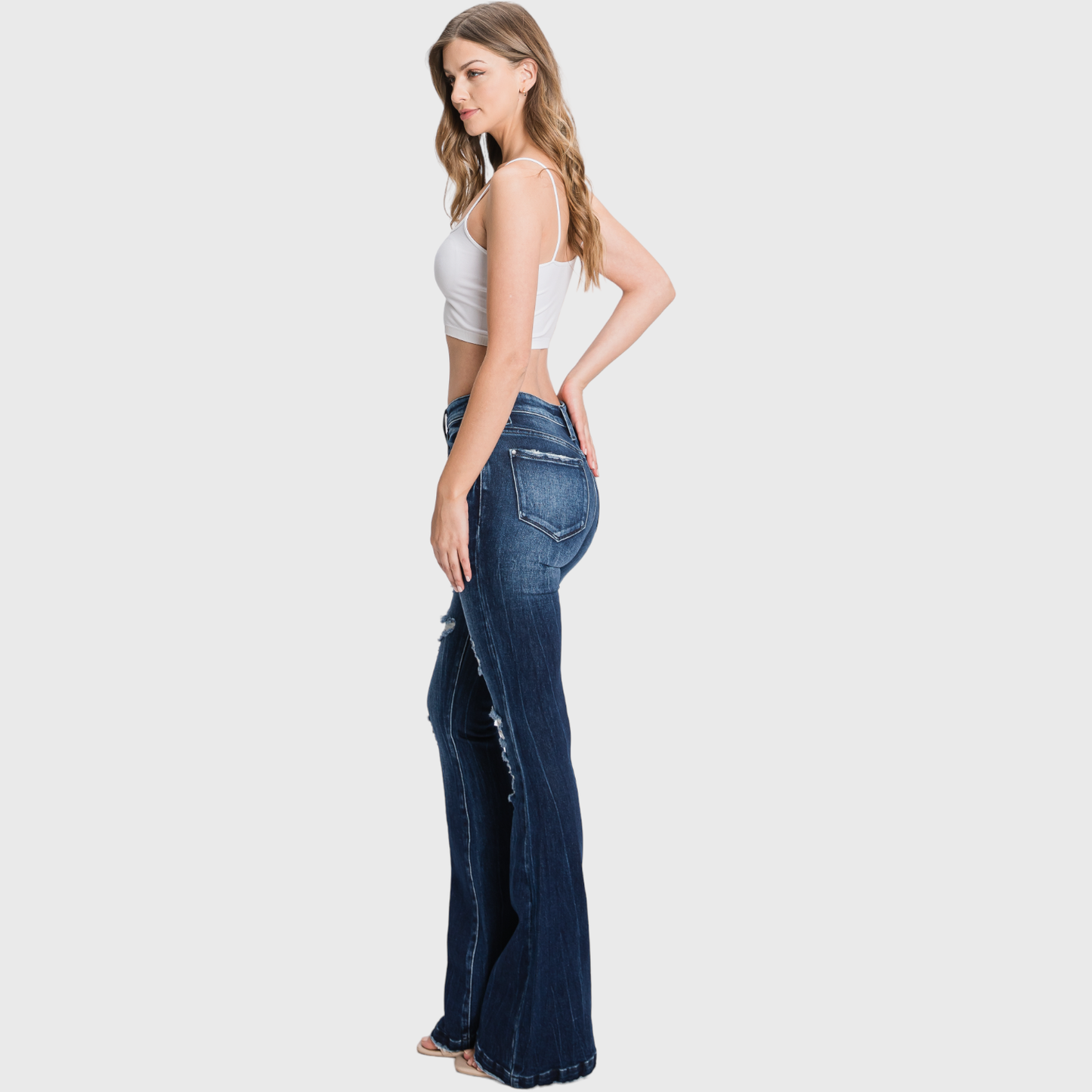 Tara’s trouser hem flare jeans