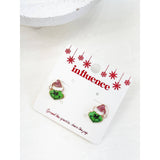 Green Monster Santa Earrings