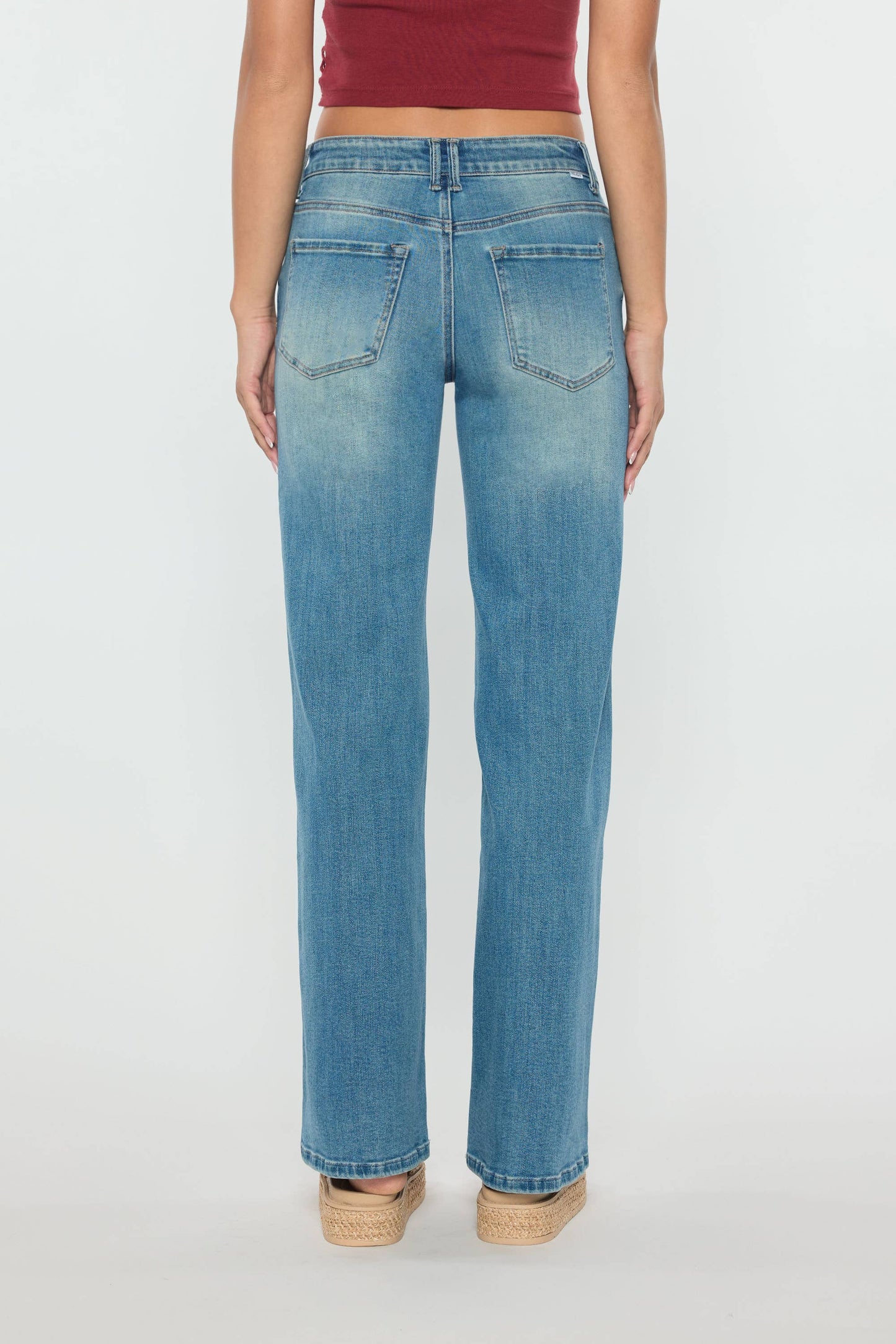 High Rise Wide Leg Jeans-Medium