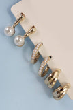 PEARL INTERWINED EARRING HUGGIE TRIO EARRINGS