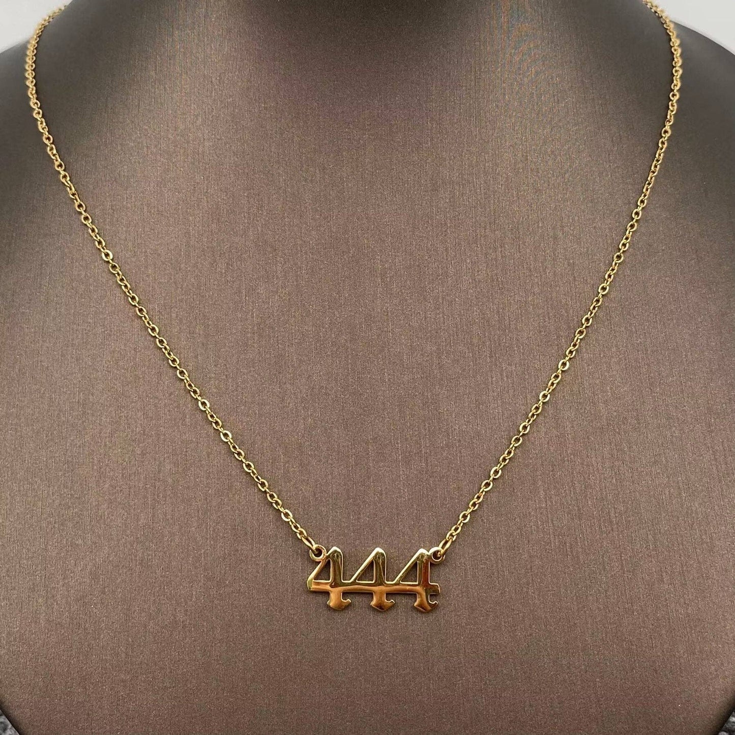 Lucky Numbers 18K Gold Plated Stainless Steel Necklace