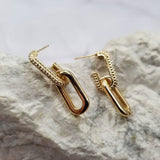 Double Geometric Link Earrings