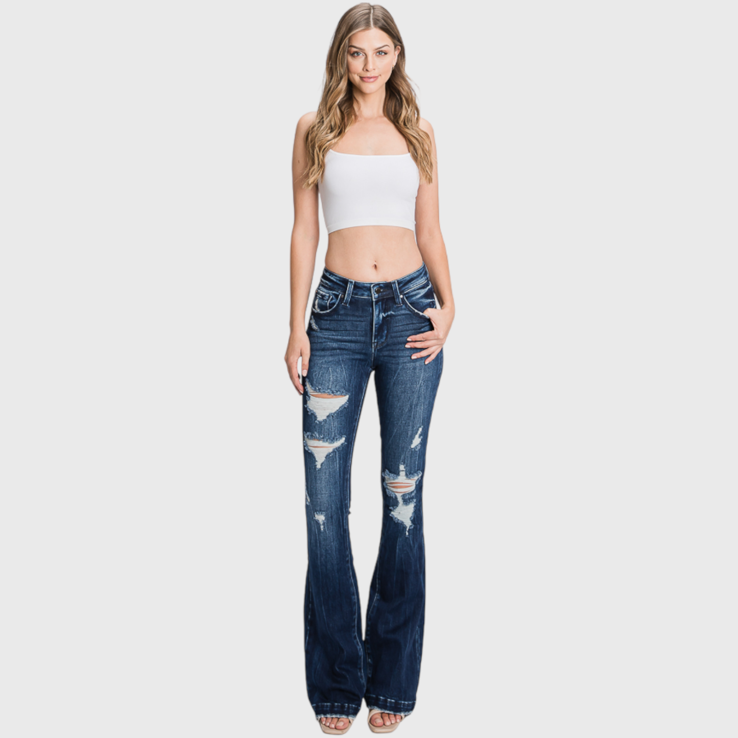 Tara’s trouser hem flare jeans