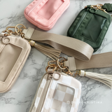 Tassel Zipper Wristlet Wallet with Clear ID Slot