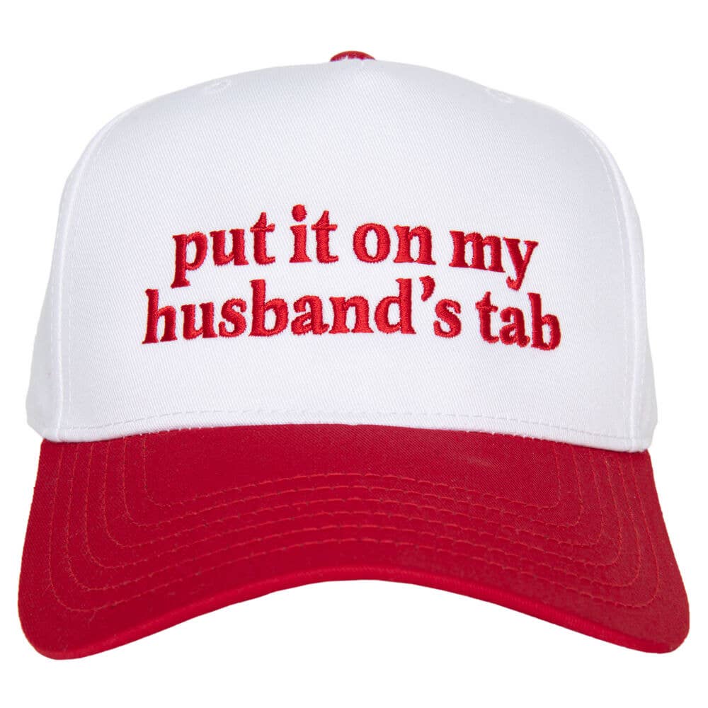 Put It On My Husband's Tab Wholesale Two-Toned Vintage Hat: Black and Tan