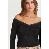 Felicia’s fuzzy v neck long sleeve top