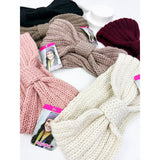 Solid Knit Winter Bow Headband