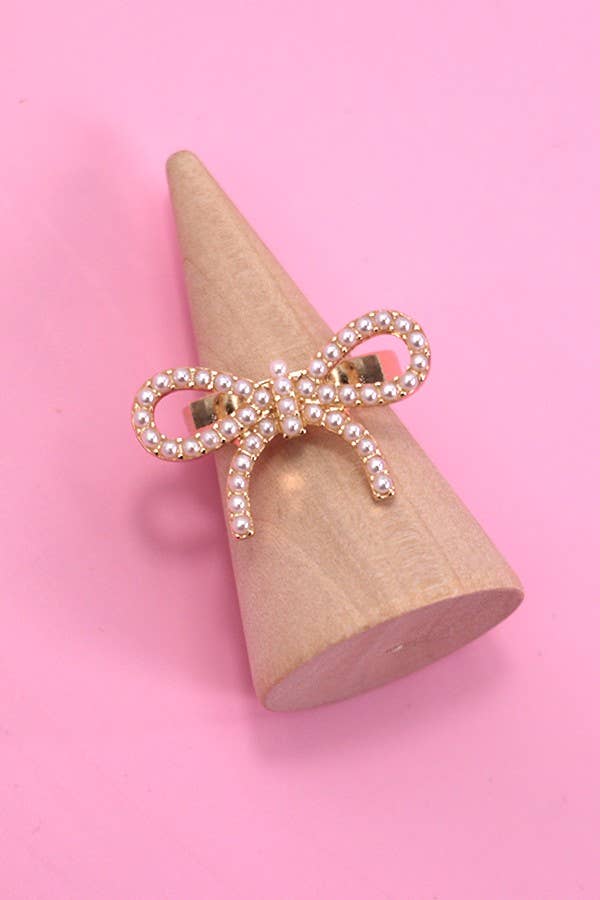 CLASSIC PEARL BOW RING