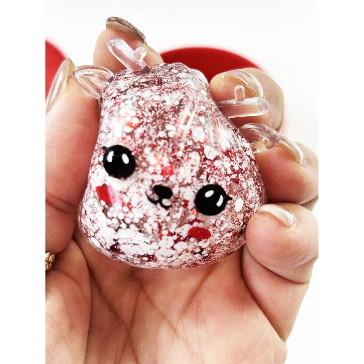 Christmas 3-Mini Glitter Maltose Candy Dumpling Squishy Toy