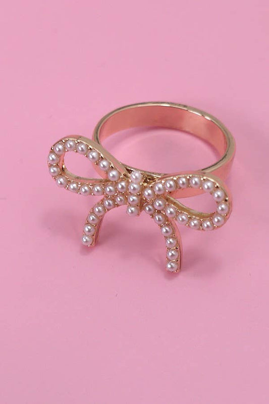 CLASSIC PEARL BOW RING