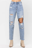 High Rise Vintage Cutout Straight jeans