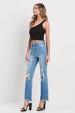 Crop Flare with Knee Distressed jeans