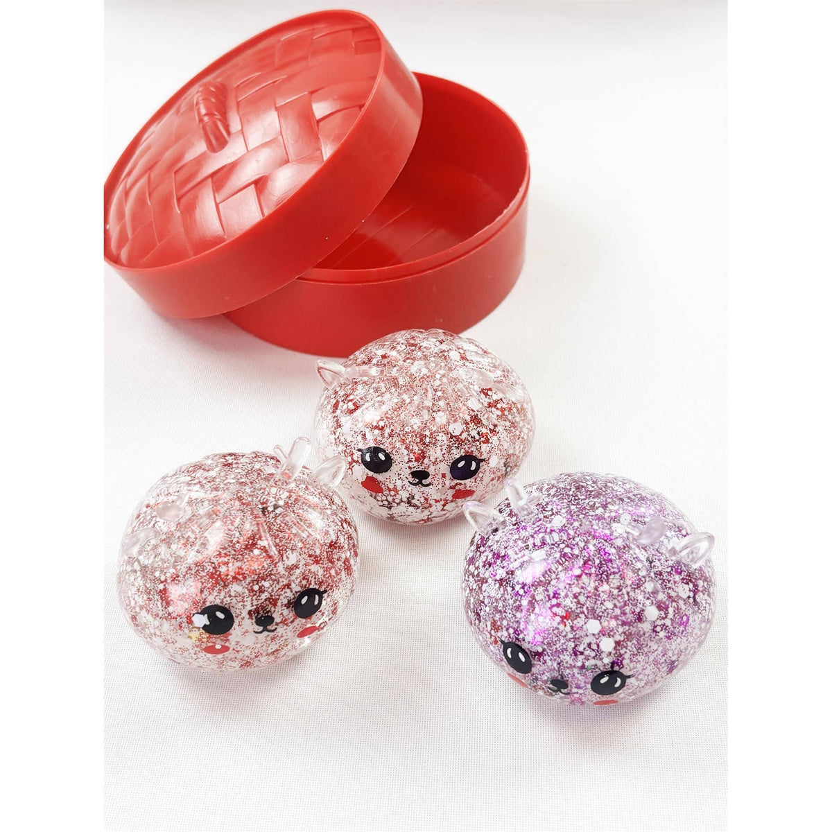 Christmas 3-Mini Glitter Maltose Candy Dumpling Squishy Toy