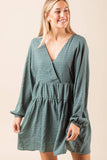 Textured Woven Mini Dress W/ Back Tie