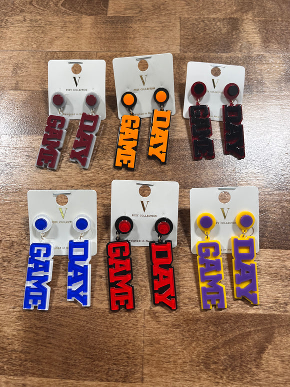 Acrylic GAME DAY earrings