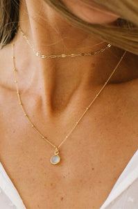 Delicate disc double layered necklace