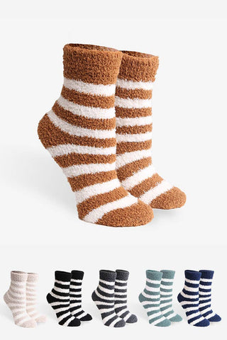 Striped Soft Women Fuzzy Socks