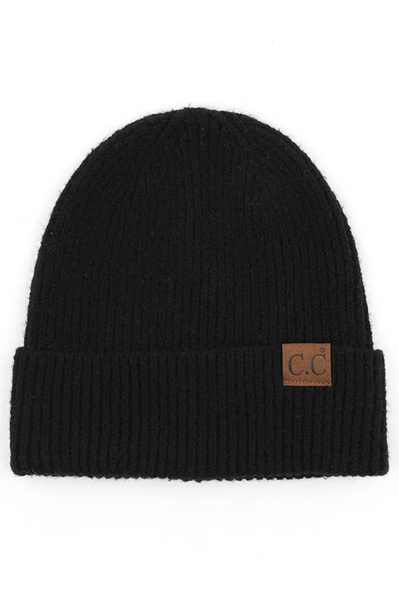 C.C Soft Recycled Fine Yarn Cuff Beanie