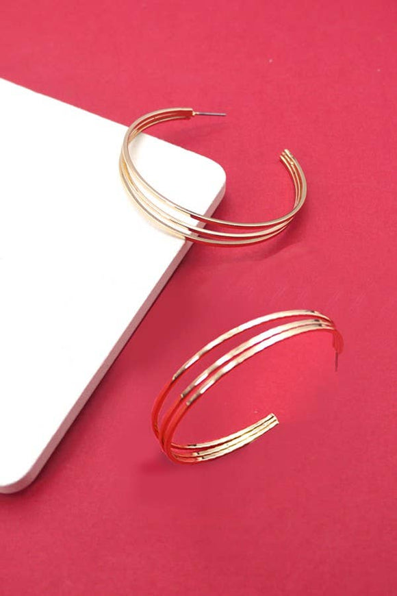 3 ROW HOOP EARRINGS