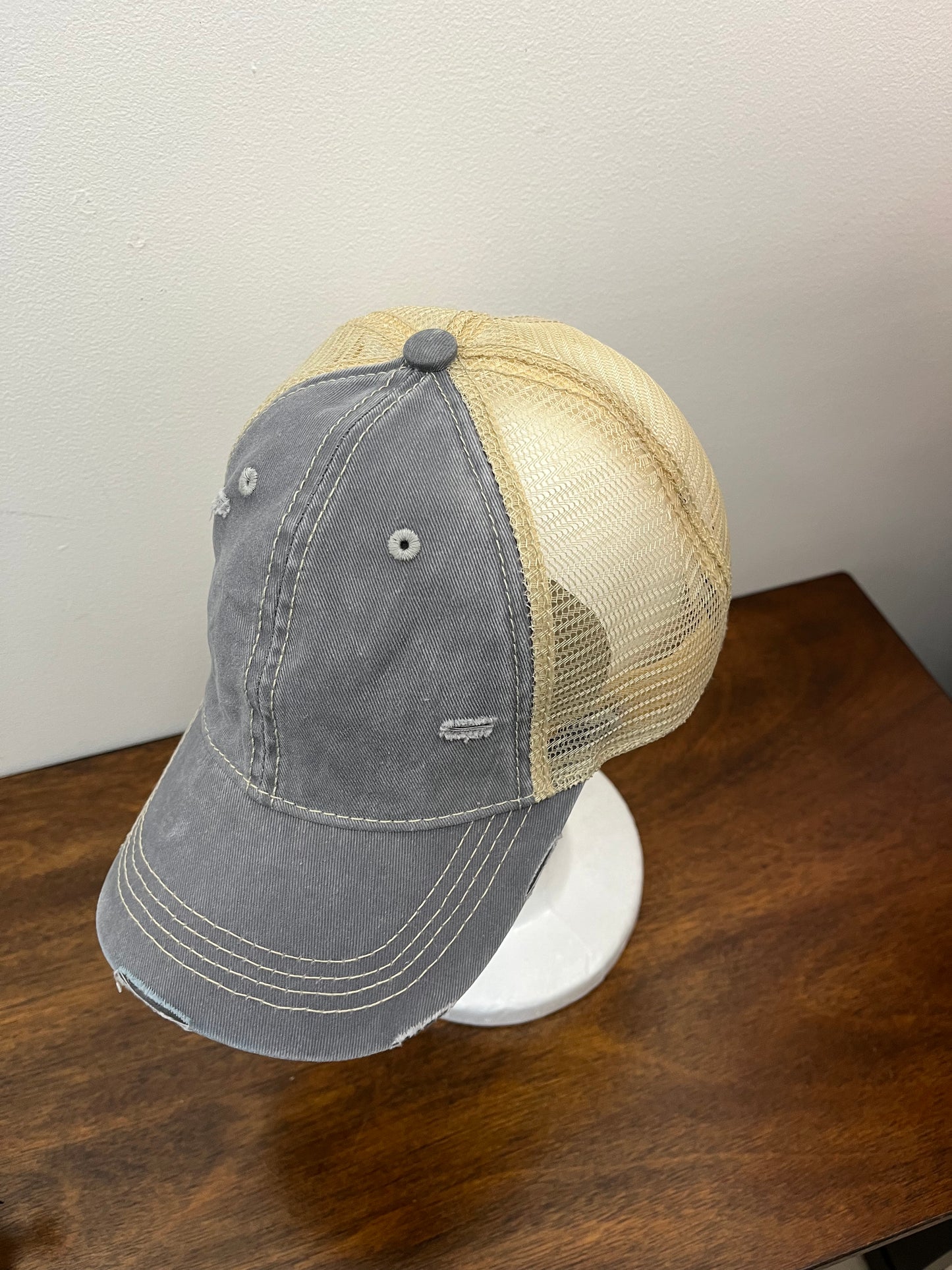 Distressed ball cap