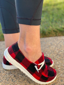 Red Buffalo plaid shoes