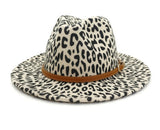 Leopard brown belt panama hat