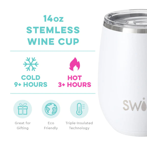 White Stemless Wine Cup (14oz)