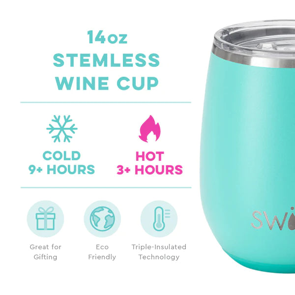 Aqua Stemless Wine Cup (14oz)